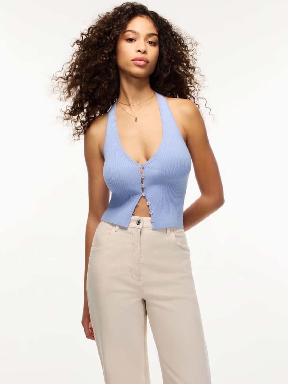 Aritzia Wilfred Affinity Top Ribbed Button-Front Tank - Picture 6 of 6